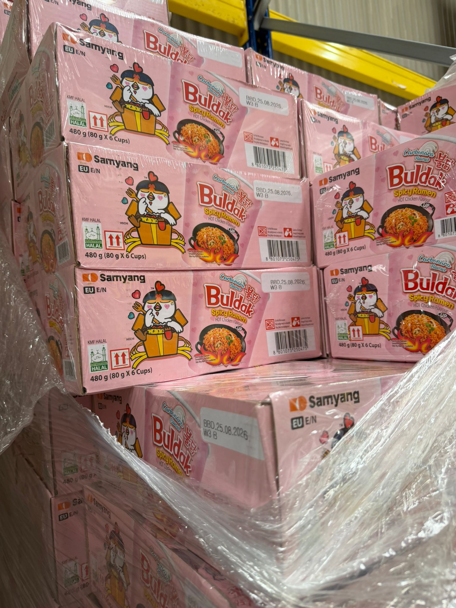 Samyang Buldak Carbonara Cup (6x80g) - FULL PALLET - 192 CASES