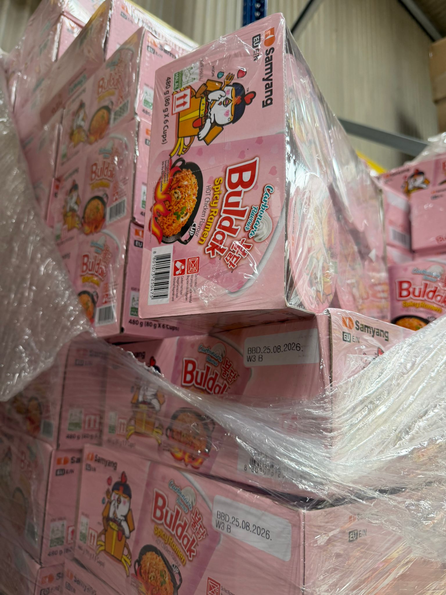 Samyang Buldak Carbonara Cup (6x80g) - FULL PALLET - 192 CASES