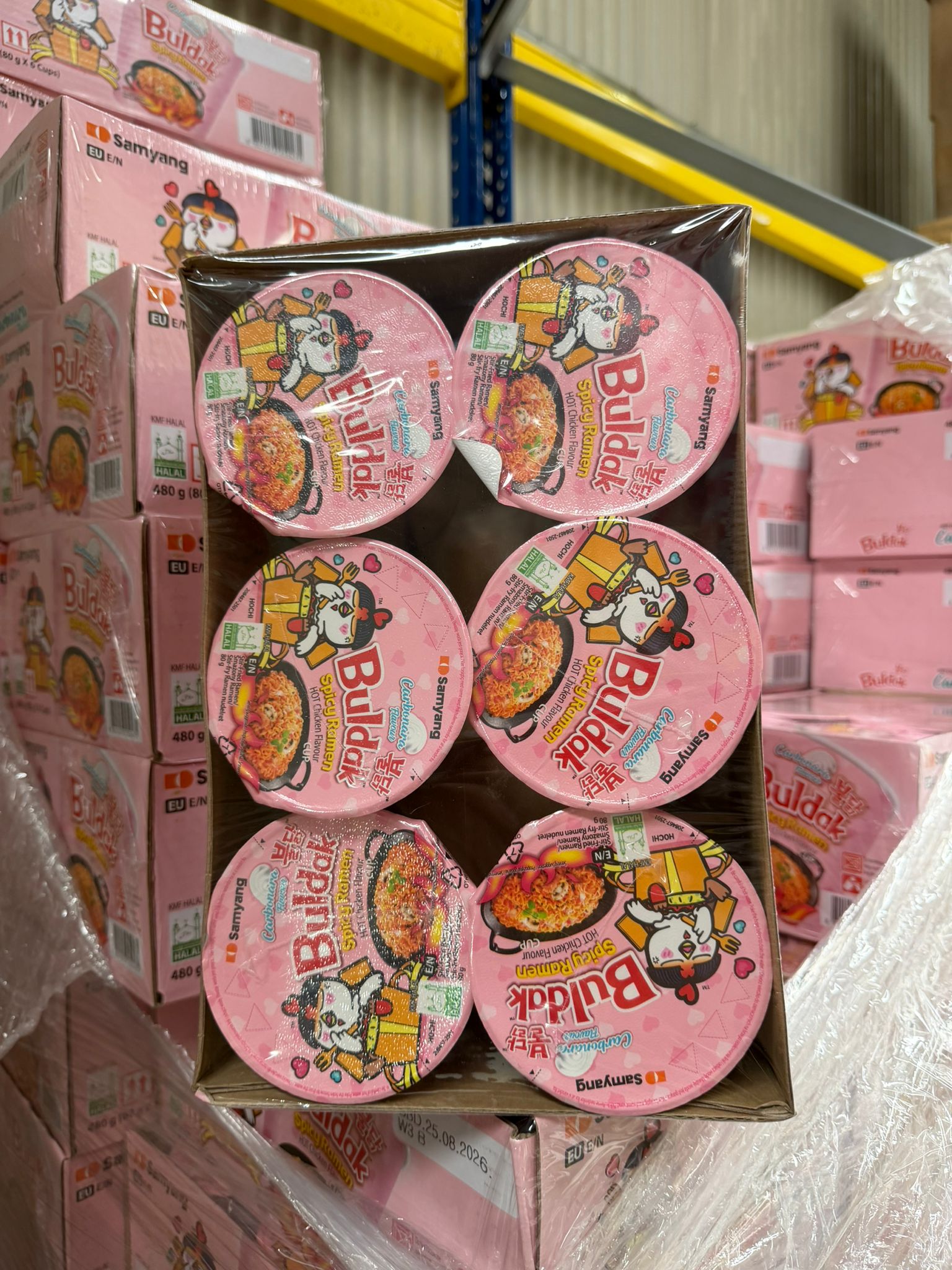 Samyang Buldak Carbonara Cup (6x80g) - FULL PALLET - 192 CASES